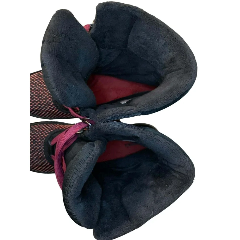 Sorel Tivoli II Boots Women Black Pink Plaid Waterproof Apres Ski‎ Fleece M